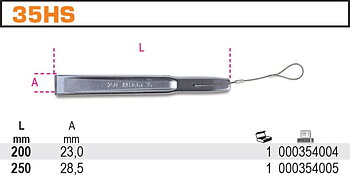 BETA TOOLS Huggmejsel Platt 200-250 mm, Rostfri Stål, BETA (Storlek (mm) : 250)