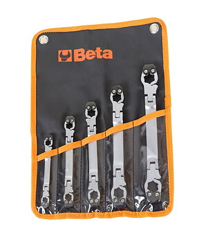 BETA TOOLS Ledad Ringnyckelsats Öppningsbar, 5 Delar 8–17 mm, BETA