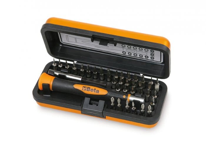BETA TOOLS Bitssats 4 mm 36 Delar, Microskruvmejselhandtag Magnetisk Förlängare, BETA