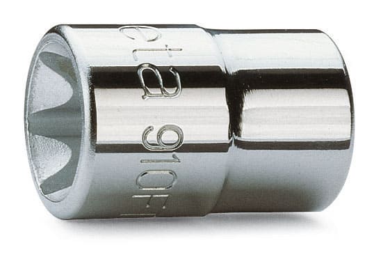 BETA TOOLS Hylssats TORX E4-E16, 9 Delar 26 mm Höga Kromade, BETA - 4