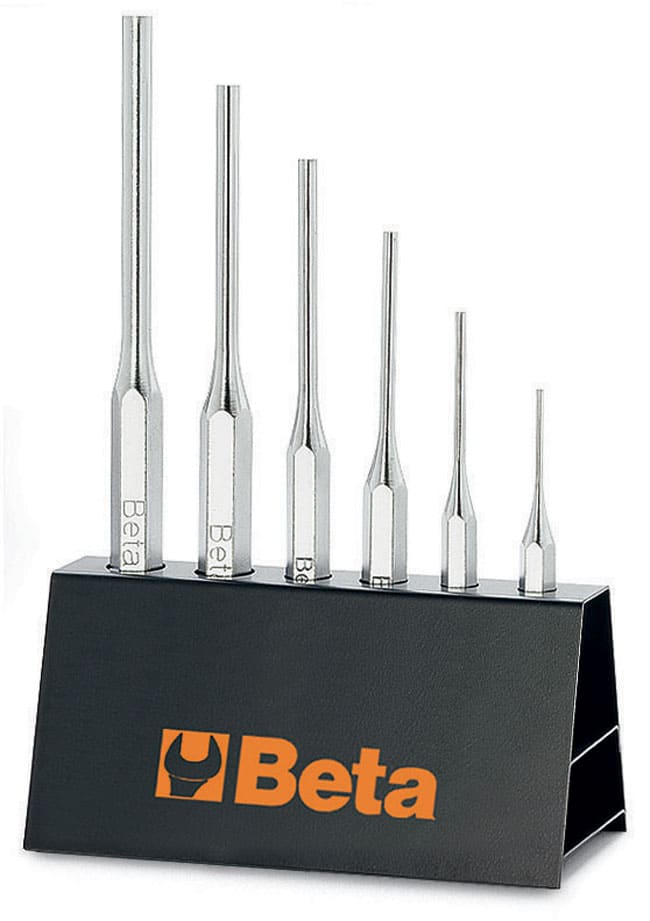 BETA TOOLS Drivdornsats med ställ 6 delar 2-8 mm, BETA