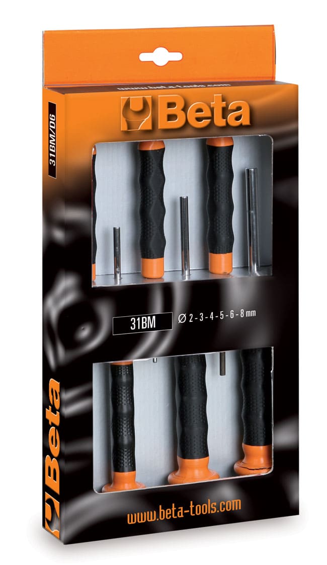 BETA TOOLS Drivdornsats 6 Delar 2-8 mm Rostfri, BETA