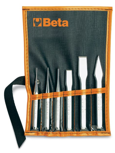 BETA TOOLS Huggmejselsats 6 Delar 2-4 mm 125-150 mm, BETA
