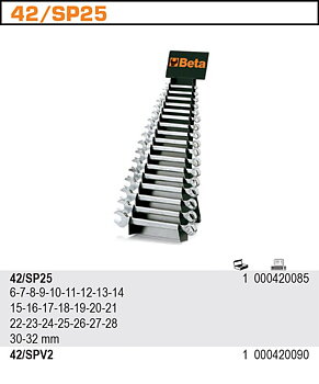 BETA TOOLS U-Ringnyckelsats 25 Delar 6-32 mm Rostfri, BETA