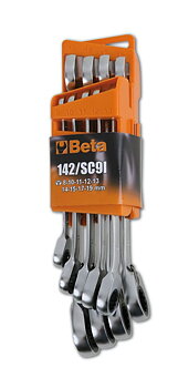 BETA TOOLS U-Ringnyckelsats 9 Delar 8-19 mm med Bärbart Ställ, BETA