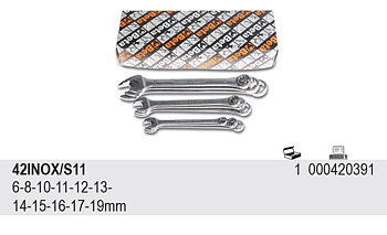 BETA TOOLS U-Ringnyckelsats Rostfri 6–22 mm 12-Delar, BETA