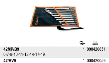BETA TOOLS U-Ringnyckelsats 9 Delar 6-19 mm Rostfri, BETA - 3