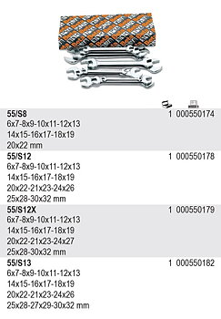 BETA TOOLS Blocknyckelsats 8 Delar 6 x 7-20 x 22 mm, BETA