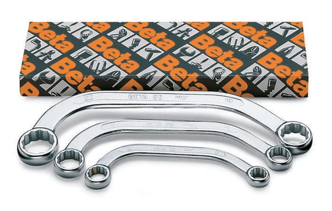 BETA TOOLS Ringnyckelsats Böjd för Startmotorer 3 Delar 11 x 13 mm 14 x 17 mm 19 x 22 mm, BETA