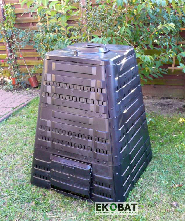 EKOBAT Frostbeständig Kompostbehållare 720L HDPE 4, 5 mm Vägg Grön Modell 2026, Termo - Grön - 10