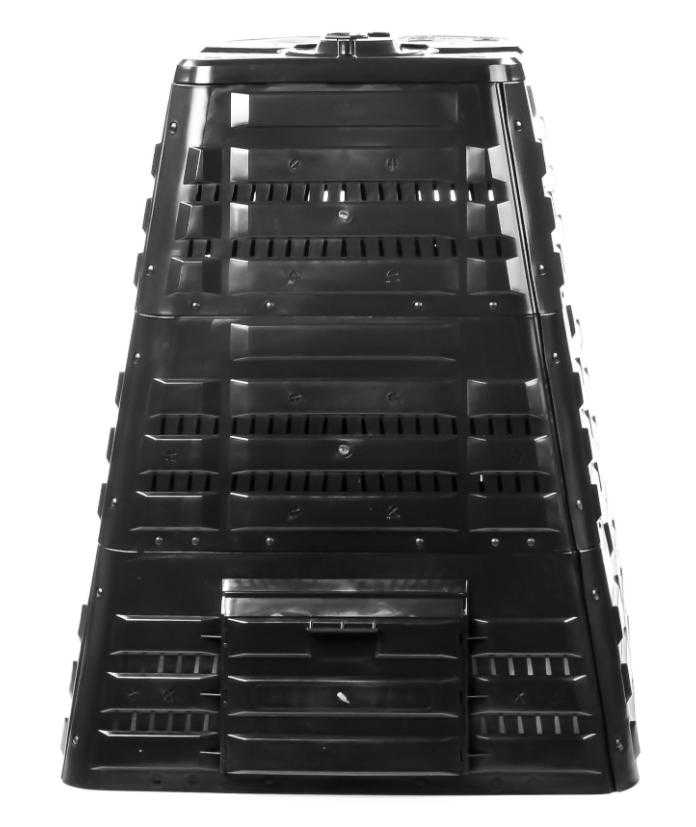 EKOBAT Frostbeständig Kompostbehållare 720L HDPE 4, 5 mm Vägg Grön Modell 2026, Termo - Svart - 2