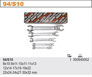 BETA TOOLS Öppen Ringnyckelsats 10 Delar 8 x 10 mm-30 x 32 mm, BETA