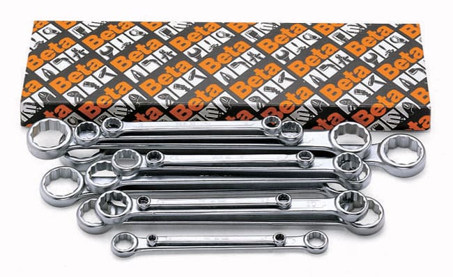 BETA TOOLS Ringnyckelsats Platta 8 Delar 6 x 7 mm-20 x 22 mm, BETA