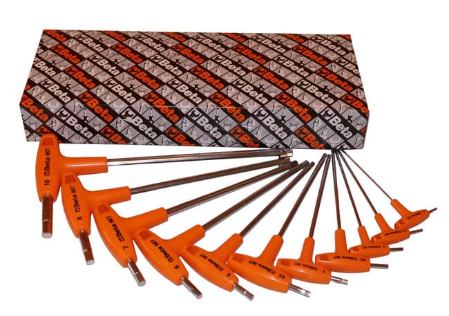 BETA TOOLS Insexnyckelsats med T-handtag 2–10 mm, 8 delar, BETA