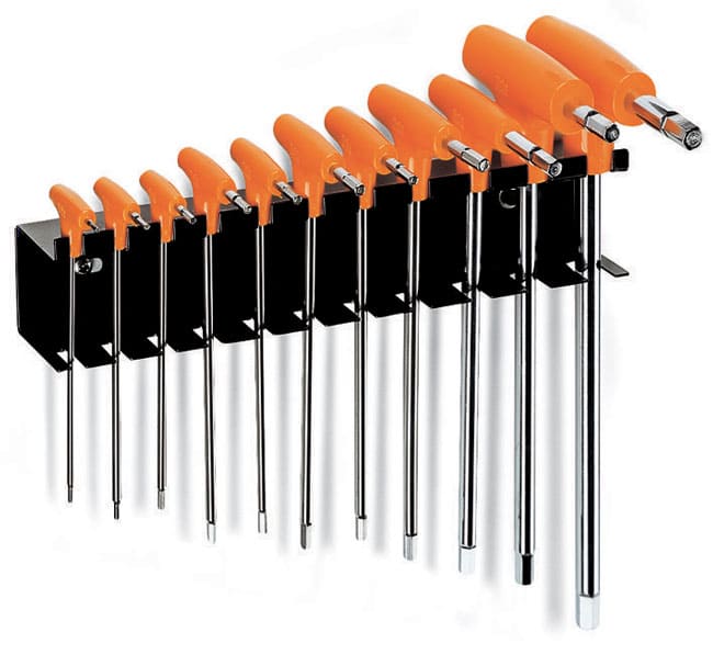 BETA TOOLS Insexnyckelsats T-Handtag 2-10 mm 11 Delar i Ställ, BETA