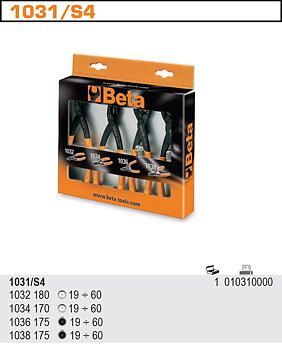 Låsringstång Sats 4 Delar PVC-Handtag, BETA Tools