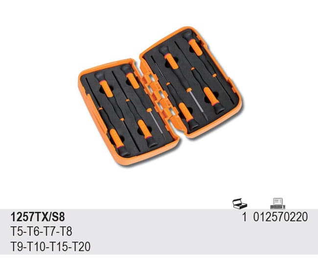 Micromejselsats 8st TORX T5-T20 med Etui, BETA Tools - 3