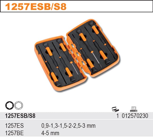 Micromejselsats 8 Delar Sexkant, Etui och Foam, BETA Tools - 2