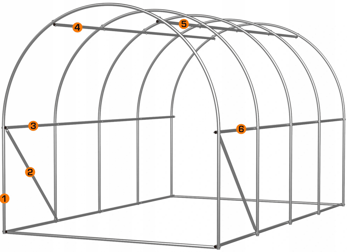 Plastväxthus för året runt utomhusbruk, tunnelväxthus, 2.5m eller 2m högt , 7-30kvm, stål, Namix Greenhouse - 3