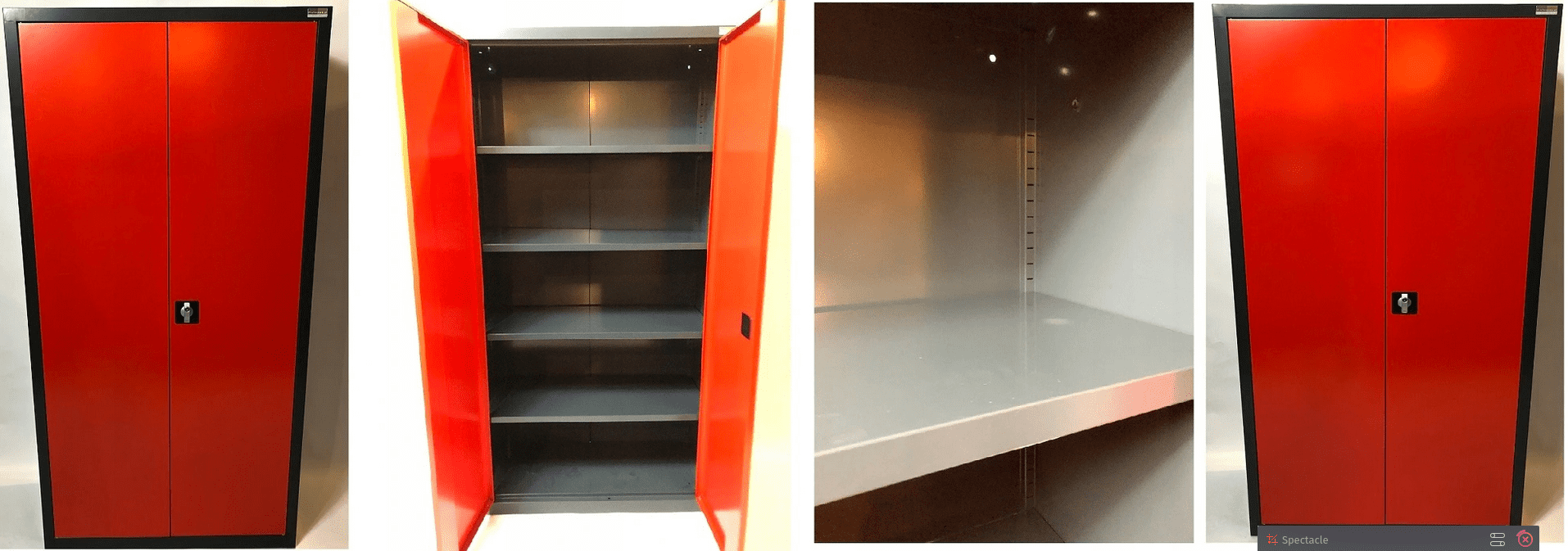 PROFESMEB Förvaringsskåp för verkstad och garage, verktygsskåp, pulverlackad metall, 2meter högt, 43, 5 cm djup, 50-120 cm bredd - 2