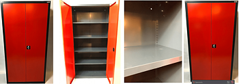 PROFESMEB Förvaringsskåp för verkstad och garage, verktygsskåp, pulverlackad metall, 2meter högt, 43, 5 cm djup, 50-120 cm bredd