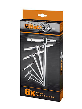 T-Handtag Insex 2.5–8 mm, 3 Ändar, Sats 6 st, BETA Tools