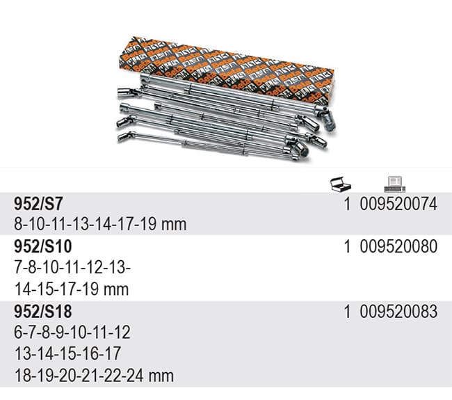 T-Handtag med Svivlande 6-Kants Hylsor 8-19 mm, 7 Delar, BETA Tools - 4