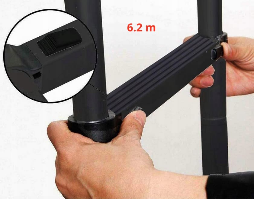 Teleskopstege 290-620 cm, kompakt utfällbart stege, aluminium, max 150 kg, CE - 11