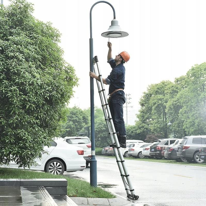 Teleskopstege 290-620 cm, kompakt utfällbart stege, aluminium, max 150 kg, CE - 4