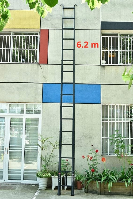 Teleskopstege 290-620 cm, kompakt utfällbart stege, aluminium, max 150 kg, CE - 12