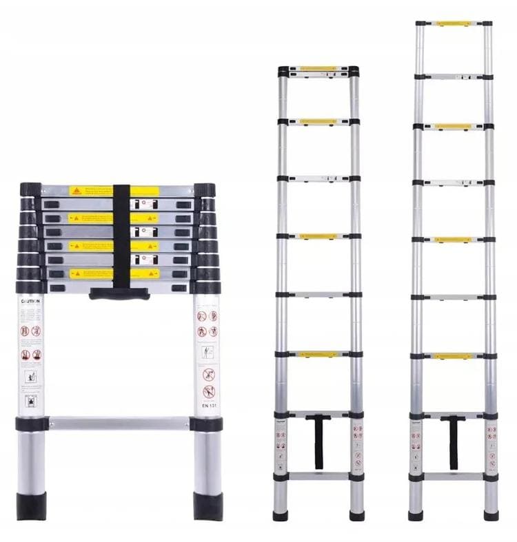 Teleskopstege 290-620 cm, kompakt utfällbart stege, aluminium, max 150 kg, CE - 8