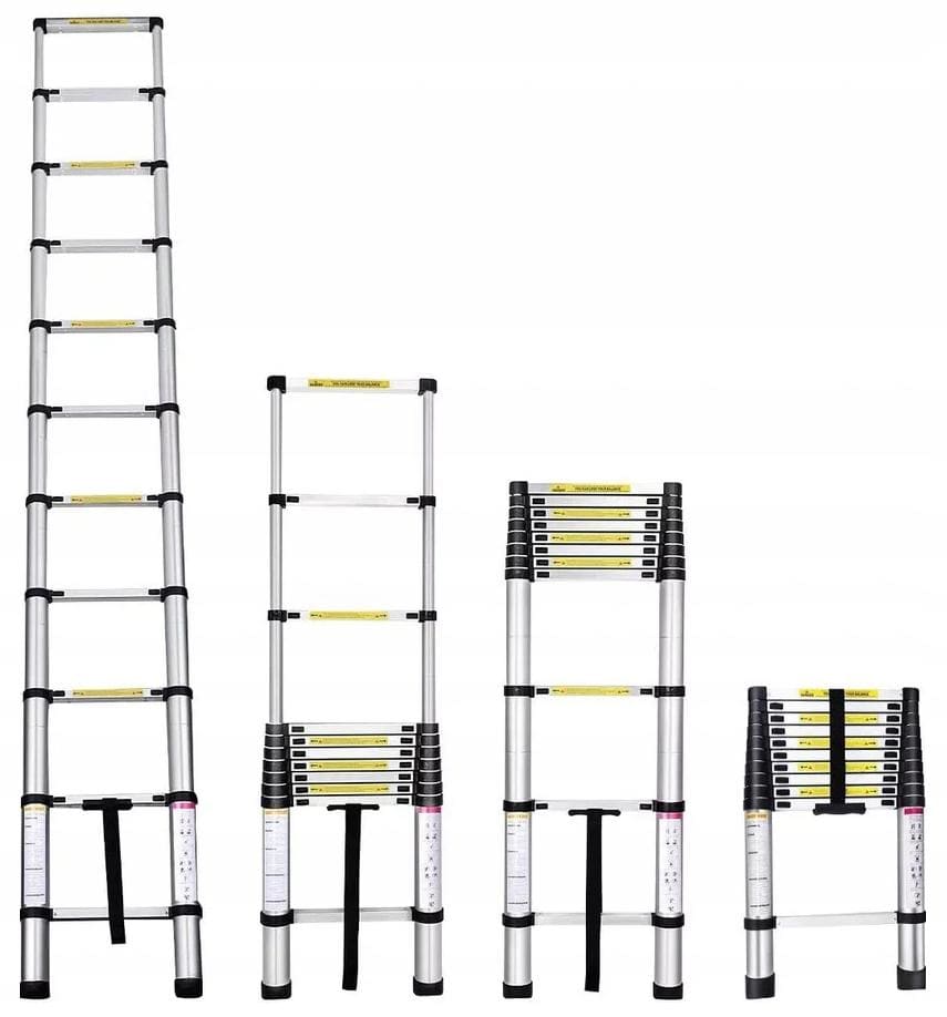Teleskopstege 290-620 cm, kompakt utfällbart stege, aluminium, max 150 kg, CE - 6