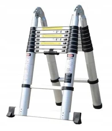 Teleskopstege 440 / 500 cm, kompakt utfällbart stege, aluminium, max 150 kg, CE - 2