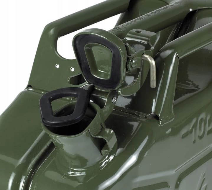 Bensindunk 20L Jeepdunk Metall 0,8mm Stål med Tätning Grön Röd Svart, Gelg - Grön - 4