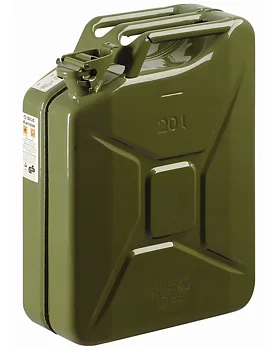 Bensindunk 20L Jeepdunk Metall 0,8mm Stål med Tätning Grön Röd Svart, Gelg - Svart