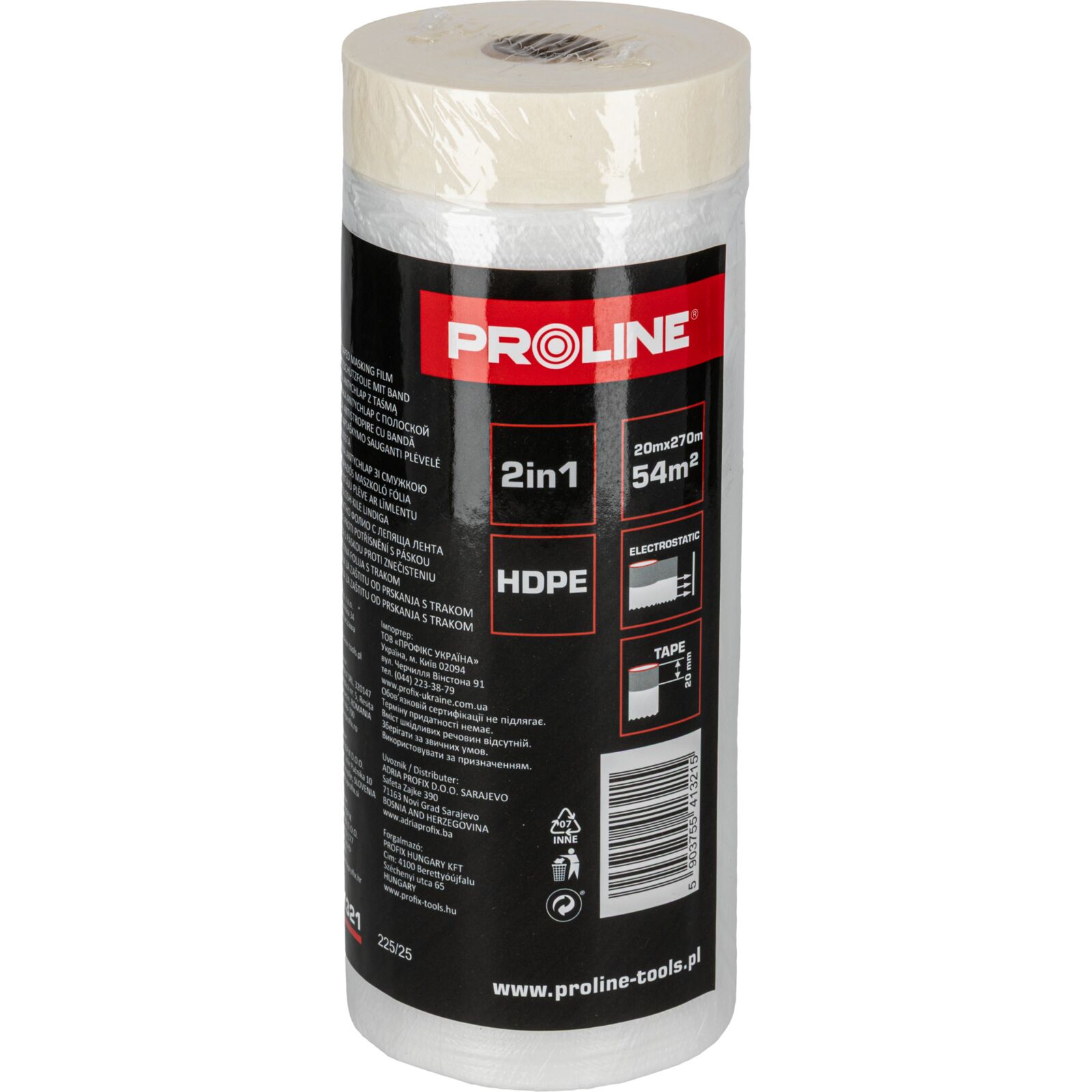 PROLINE TOOLS Anti-Stänk Maskeringsfolie med Tejp, Proline - 2