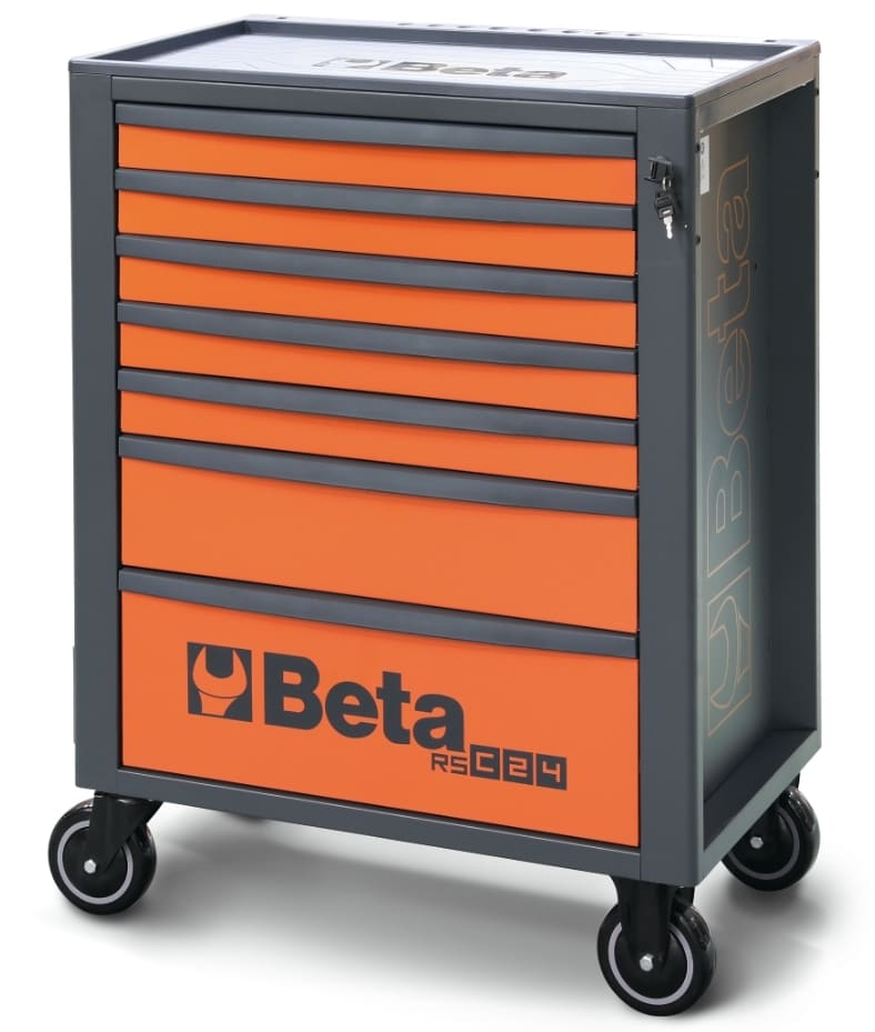 Verktygsvagn 7 Lådor 588 x 367 mm, Förstärkt ABS-arbetsyta, BETA Tools - Röd - 3