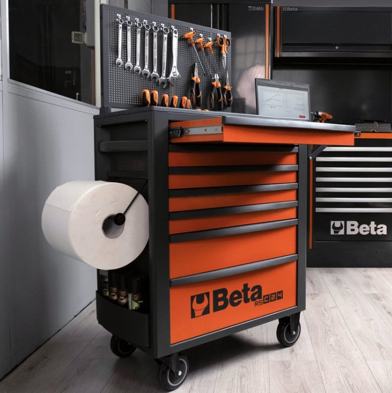 Verktygsvagn 7 Lådor 588 x 367 mm, Förstärkt ABS-arbetsyta, BETA Tools - Grafitgrå - 10