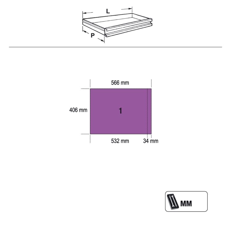Modulär Verkstadsinredning med Rostfri Arbetsbänk 2040 x 615 mm, Flera Förvaringsmoduler, BETA Tools - 3