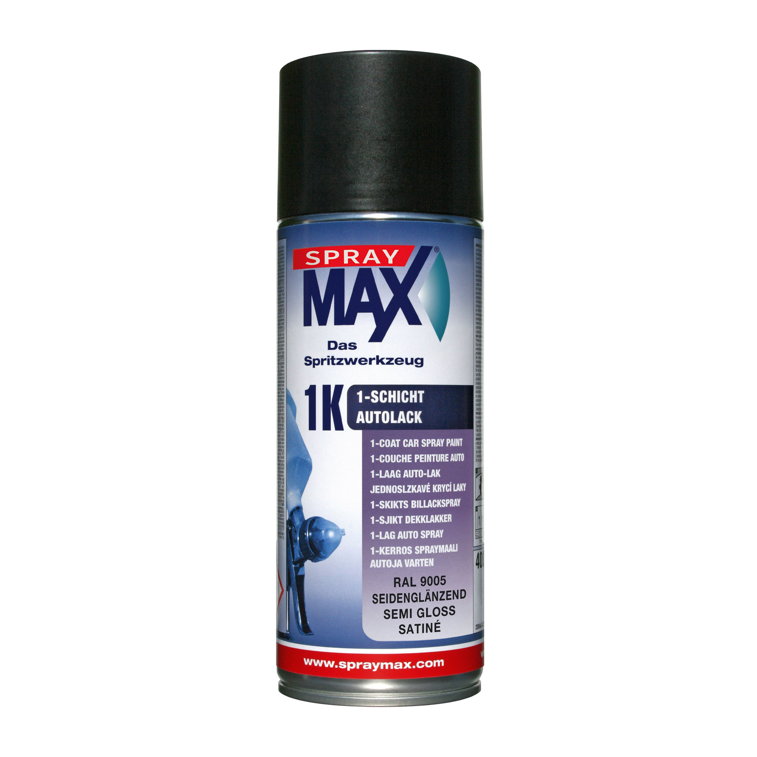 SprayMax Sprayfärg Halvblank Svart RAL 9005 400 ML - 2