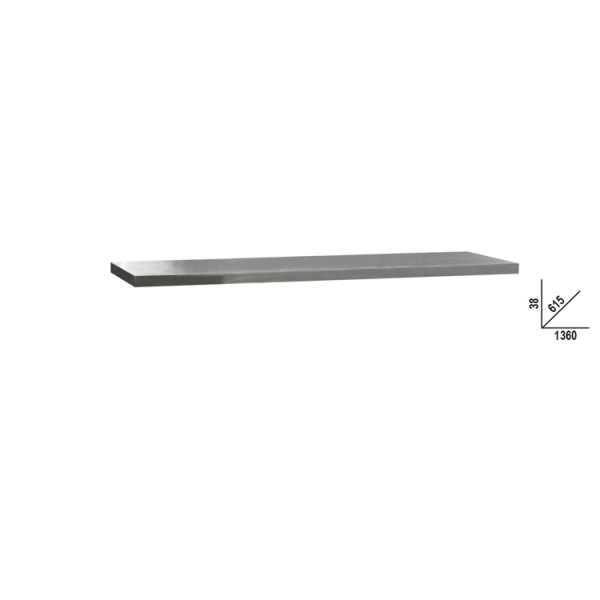 BETA TOOLS Arbetsskiva 1360 x 615 mm rostfri MDF 38 mm, BETA
