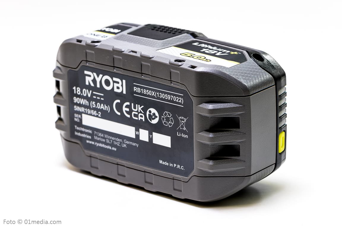 Batteri 18V 5,0Ah Lithium+ High Energy ONE+ med Cellövervakning, Ryobi - 6