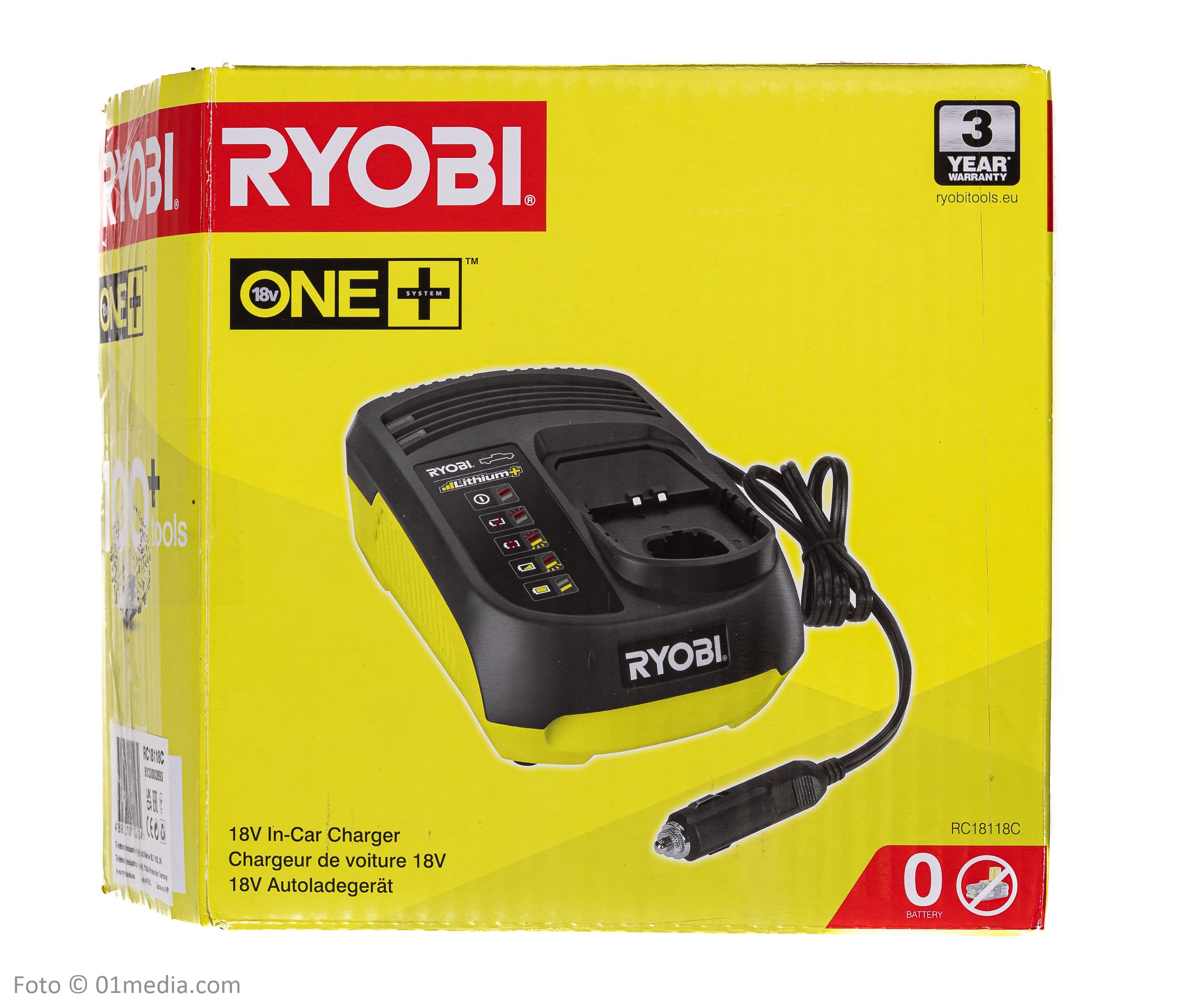 Batteriladdare för bil, billaddare, 18V, Ryobi One+ - 3