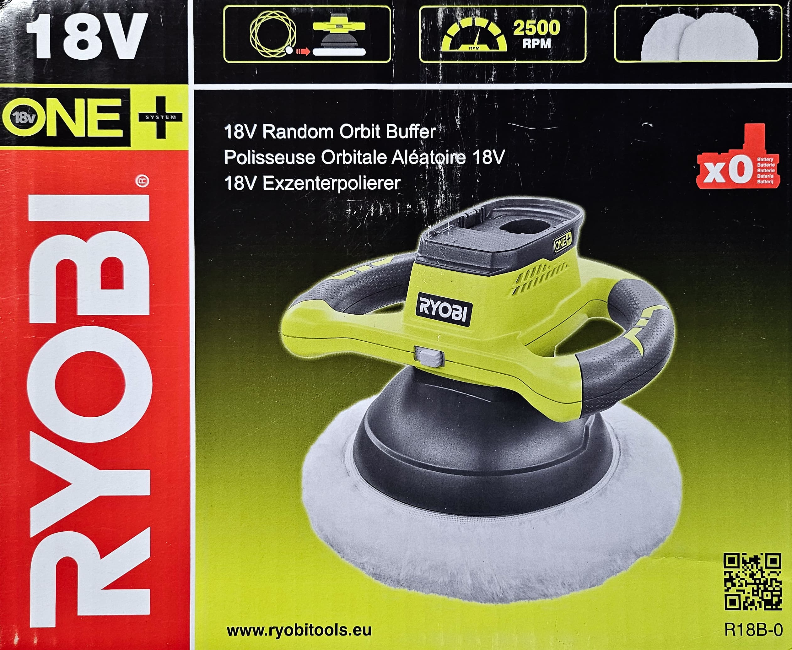 Polermaskin oscillerande, 18V ONE+, 2500 RPM, batteridriven (utan batteri), Ryobi
