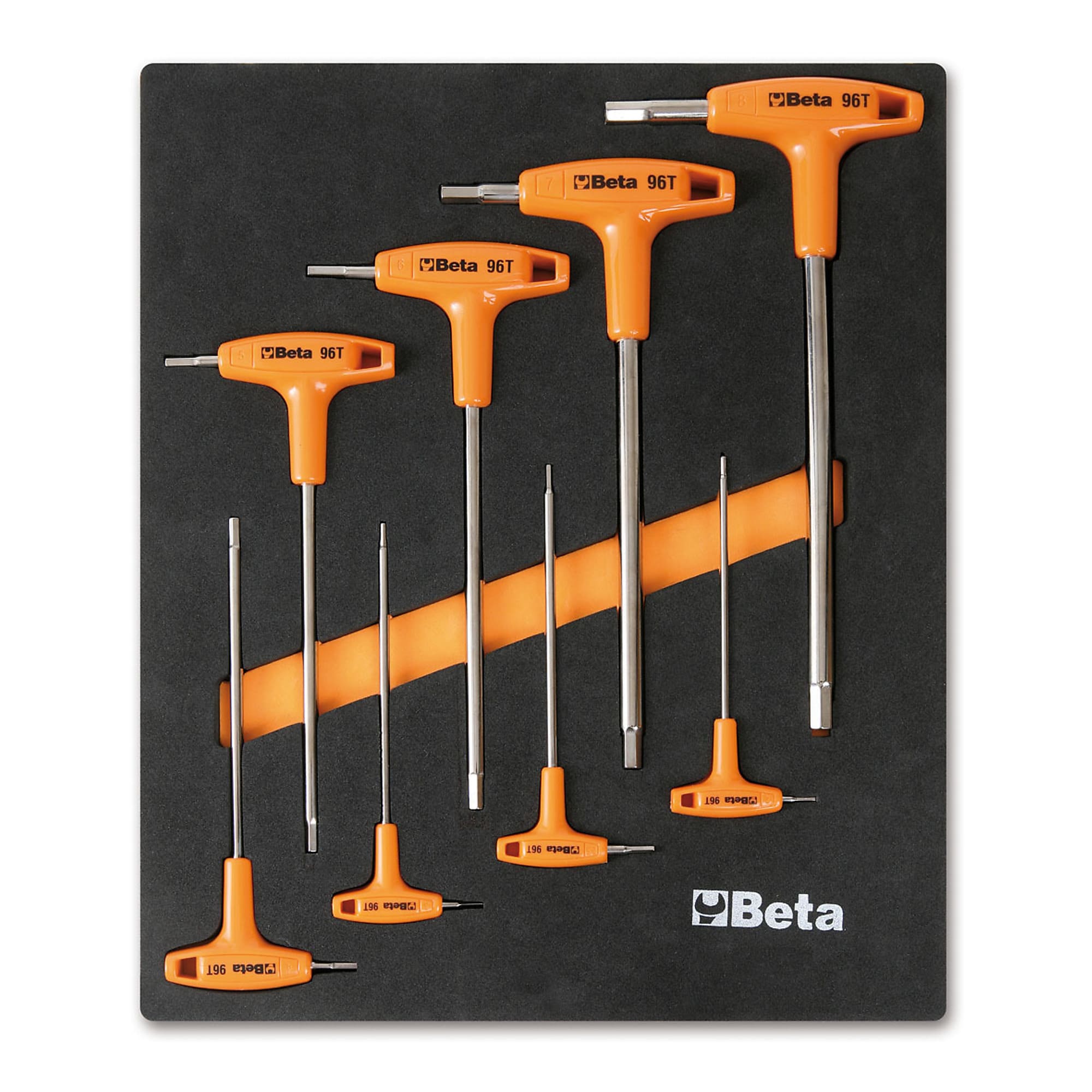 Sexkantnyckelsats Avvinklade 2-8 mm 8 Delar Termoformad Bricka, BETA Tools