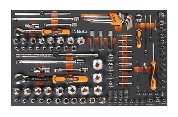 Verktygsats med Vridnycklar, Tänger och Mätverktyg, 17 Delar, Skumbricka, BETA Tools