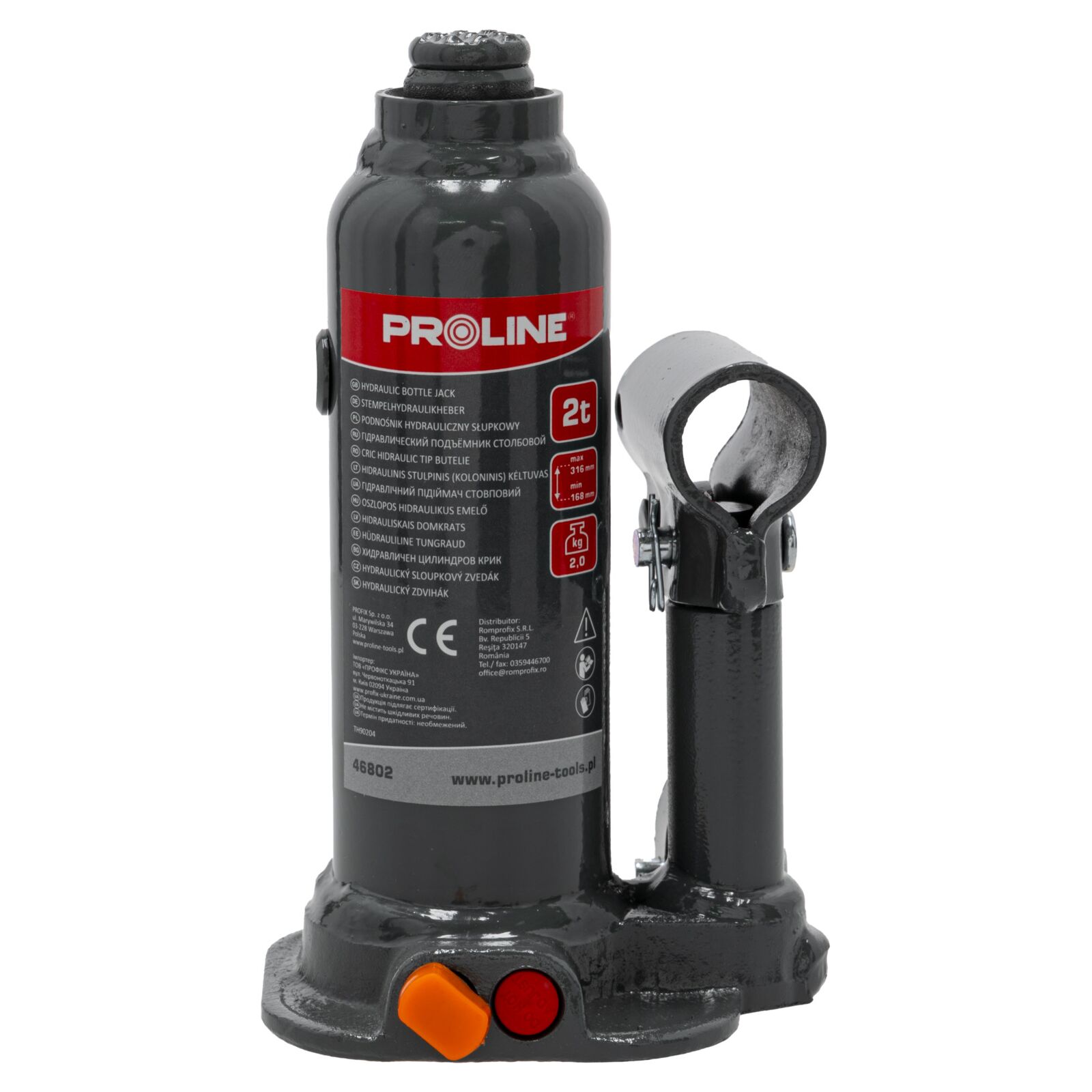 PROLINE TOOLS Hydraulisk Pelardomkraft 2T, 181-345 mm, 2, 5 kg, CE, Proline - 2