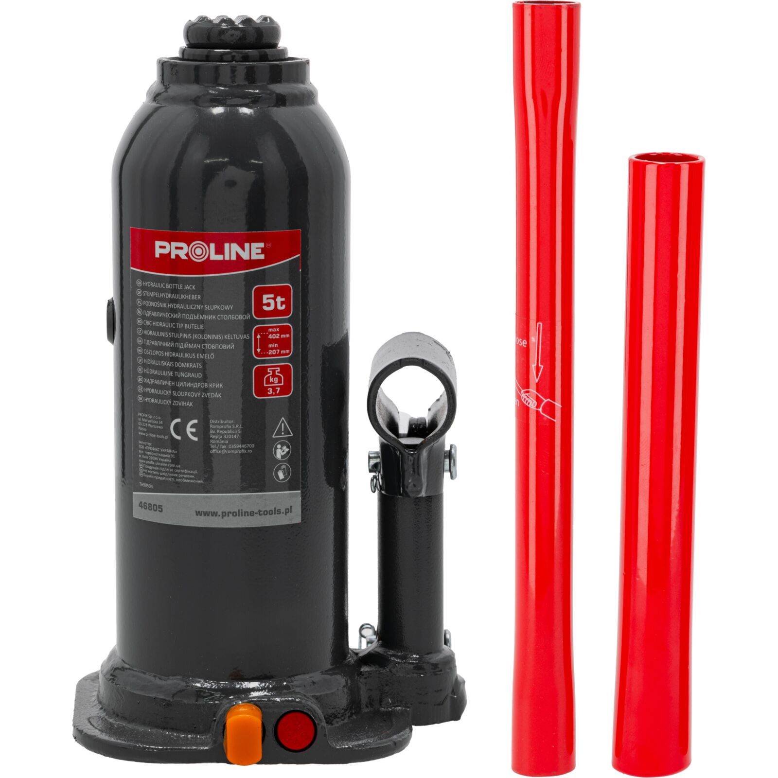 PROLINE TOOLS Hydraulisk Domkraft 5T, 216-413 mm (4, 3 kg), Proline - 2