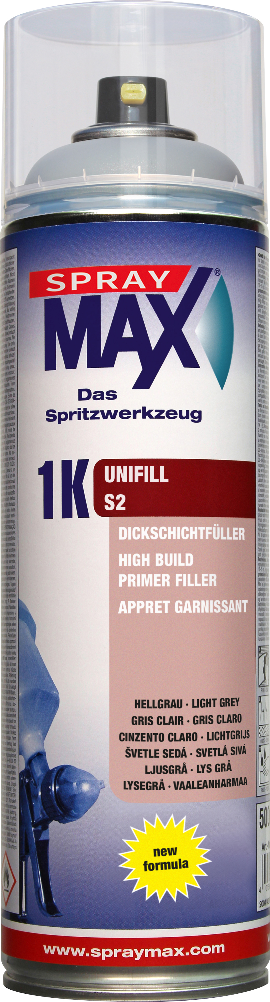 SprayMax 1K Unifill S2 Ljusgrå 500 ML