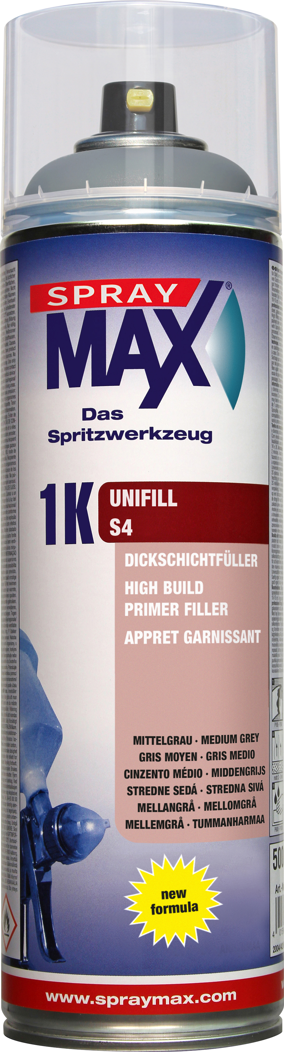 SprayMax 1K Unifill S4 Mellangrå 500 ML